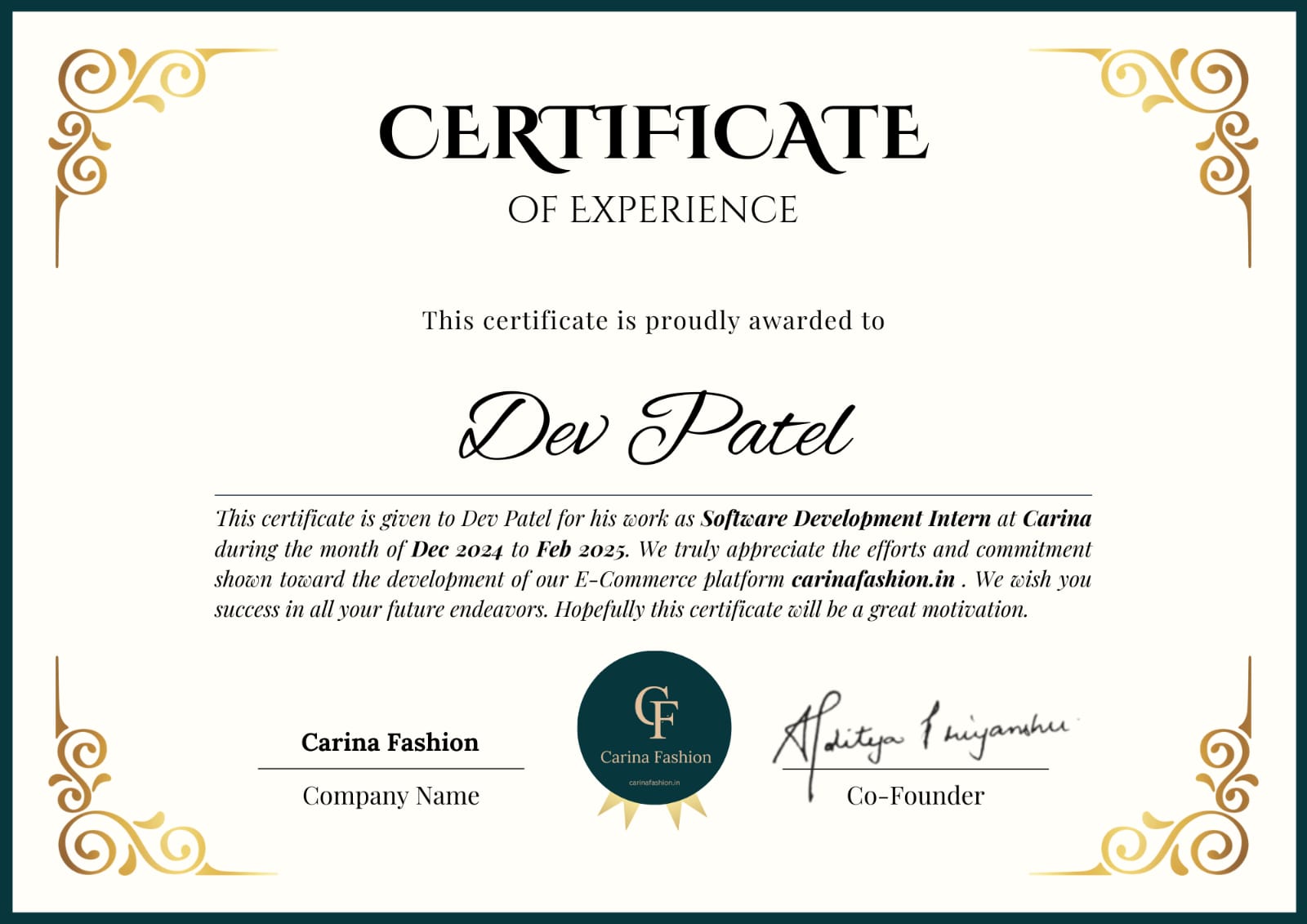 Software Development Internship