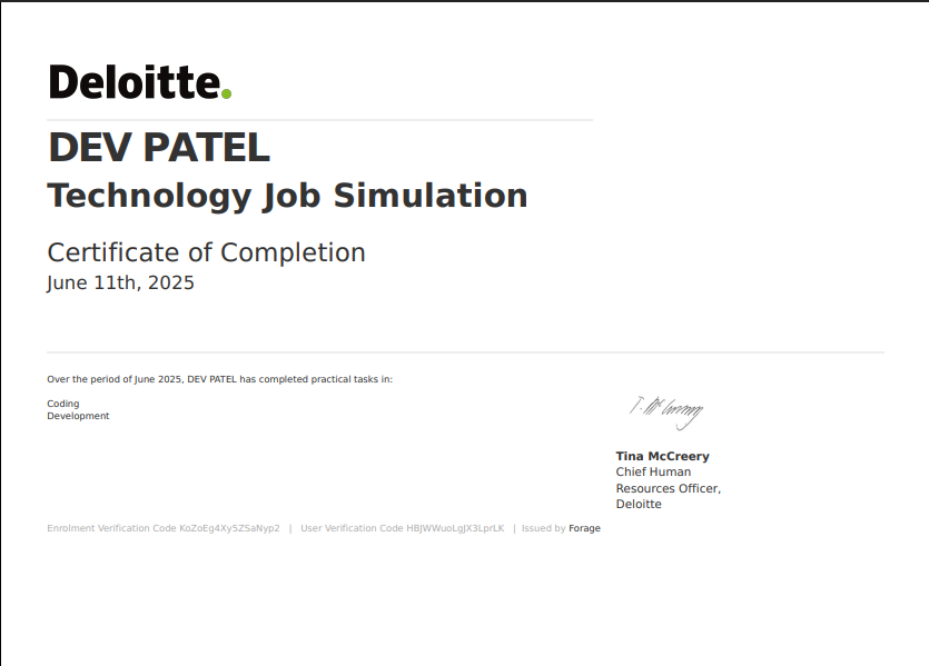 Deloitte Technology Job Simulation